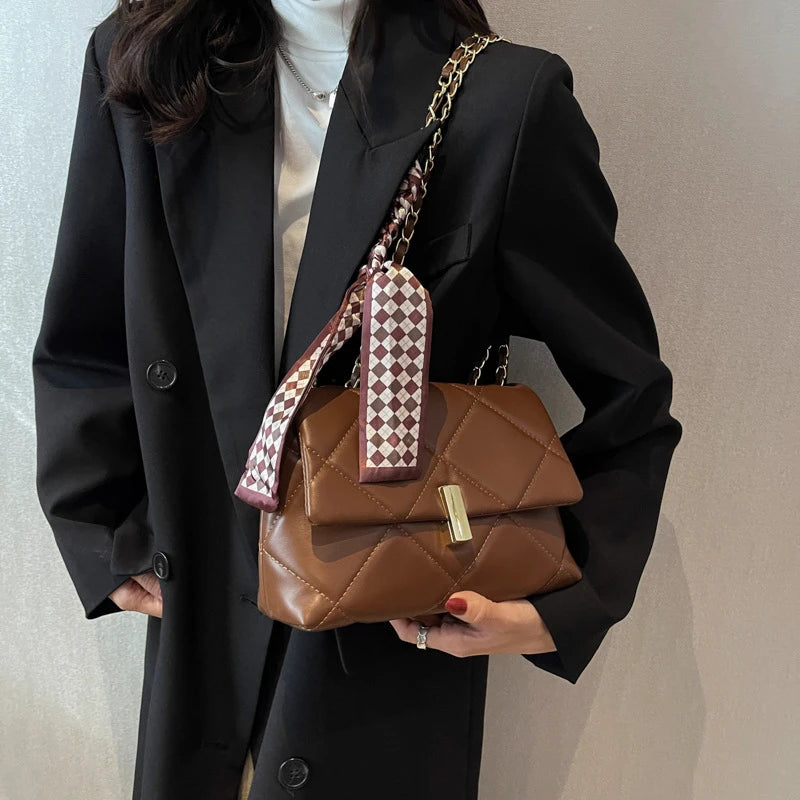 Winter Women Shoulder Bags Versatile Daily Female Handbags Solid Crossbody Bag