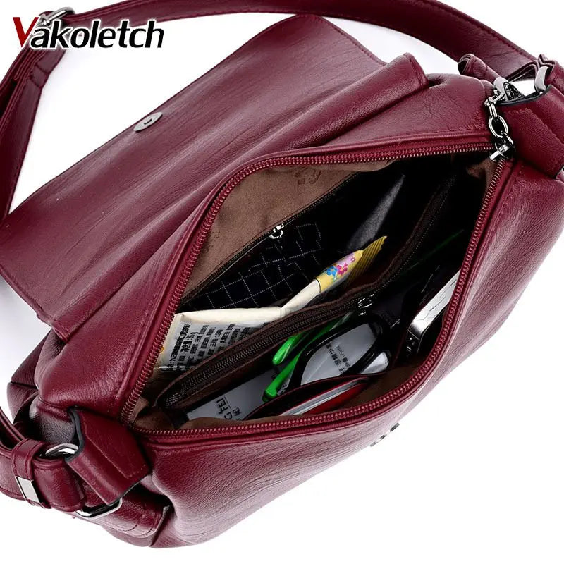 Leather Crossbody Bags For Women Shoulder Handbag