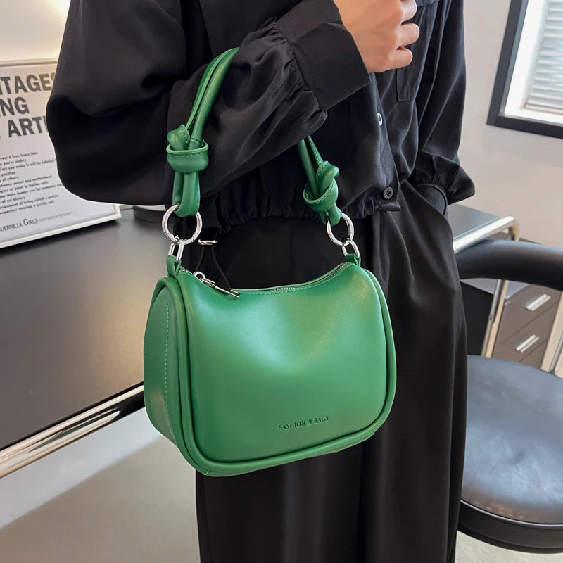 Vintage Leather Clutch Bag Zipper Crossbody Shoulder Pouch