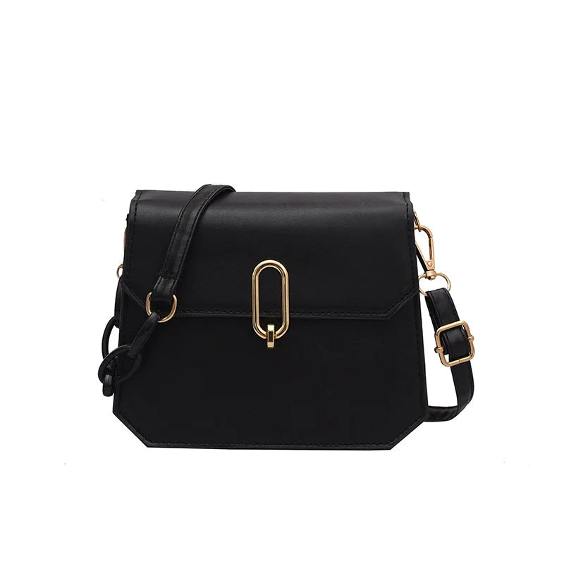 Woman Retro Shoulder Bag PU Leather Youth Ladies Small Square Bag Female Solid