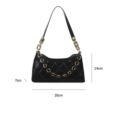 Women Acrylic Chain Handbags Lattice Pattern Underarm Purse