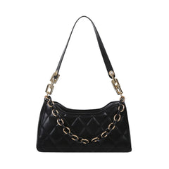 Women Acrylic Chain Handbags Lattice Pattern Underarm Purse
