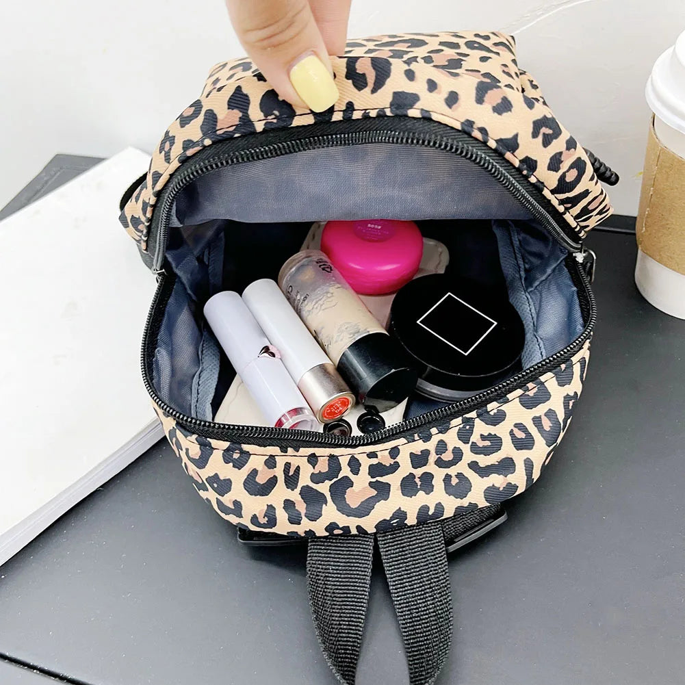 Women Animal Printed Backpack Casual Preppy Style Knapsack Small Handbags