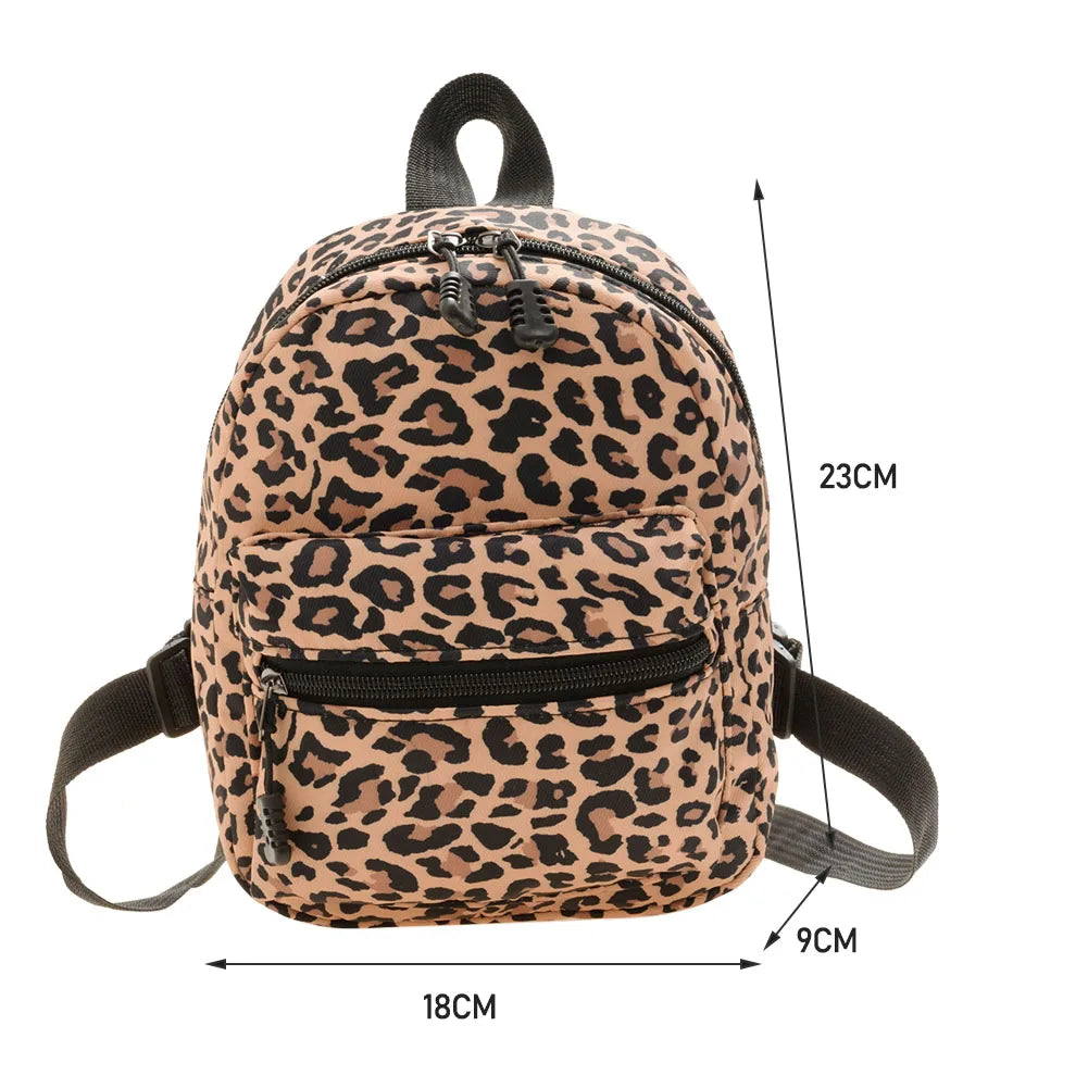Women Animal Printed Backpack Casual Preppy Style Knapsack Small Handbags
