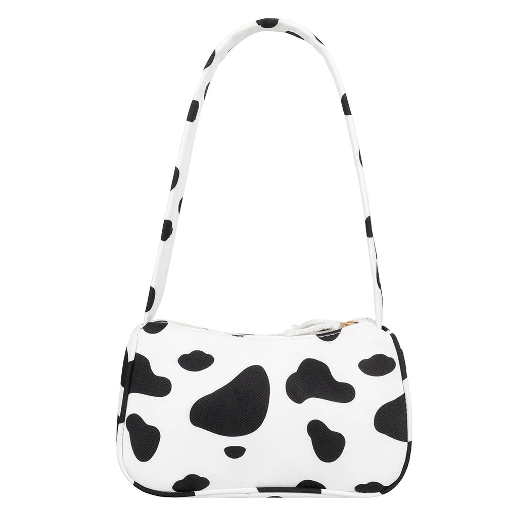 Women Animal Printing Shoulder Underarm Bag Casual All-match Canvas Zipper Small