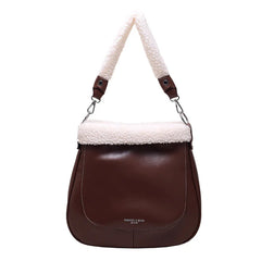 Plush Handbags Women Autumn Winter Shoulder Bags Large Messenger Bags