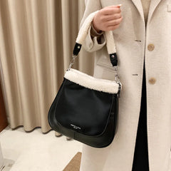 Plush Handbags Women Autumn Winter Shoulder Bags Large Messenger Bags