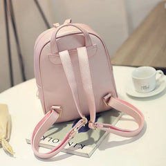 Women Backpack PU Leather Schoolbag for Teenager Girls Female Preppy