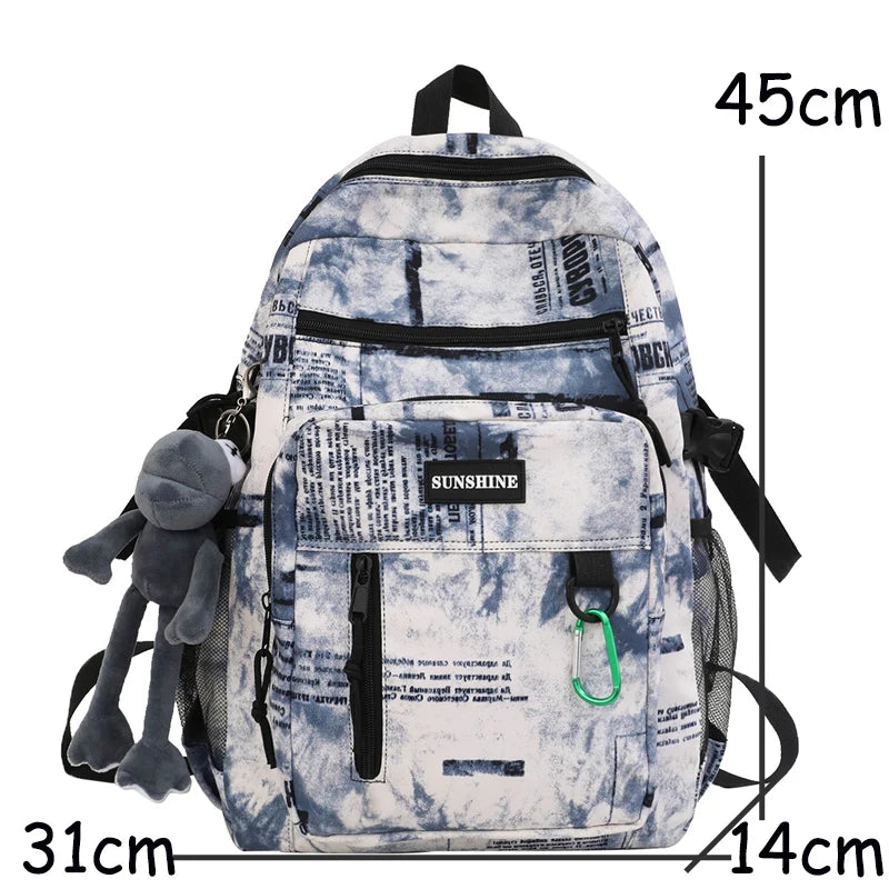 College School Backpack for Teenage Girls Laptop Mochila Large Capacity Travel R