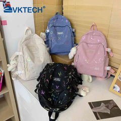 Women Backpack Prints School Bag Large Capacity Knapsack for Ladies Girl