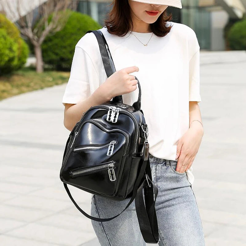 Women Backpack Pu Leather Travel Backpack Casual Shoulder Bags High Schoo...