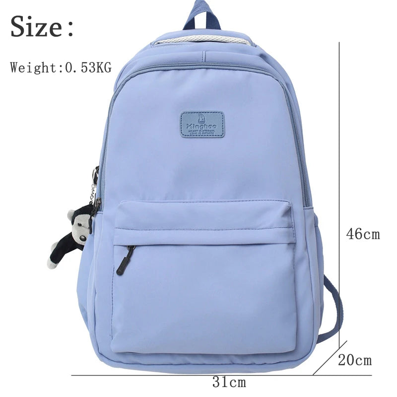 Waterproof Nylon Schoolbag Student Book Bag for Teenager Girls Boys