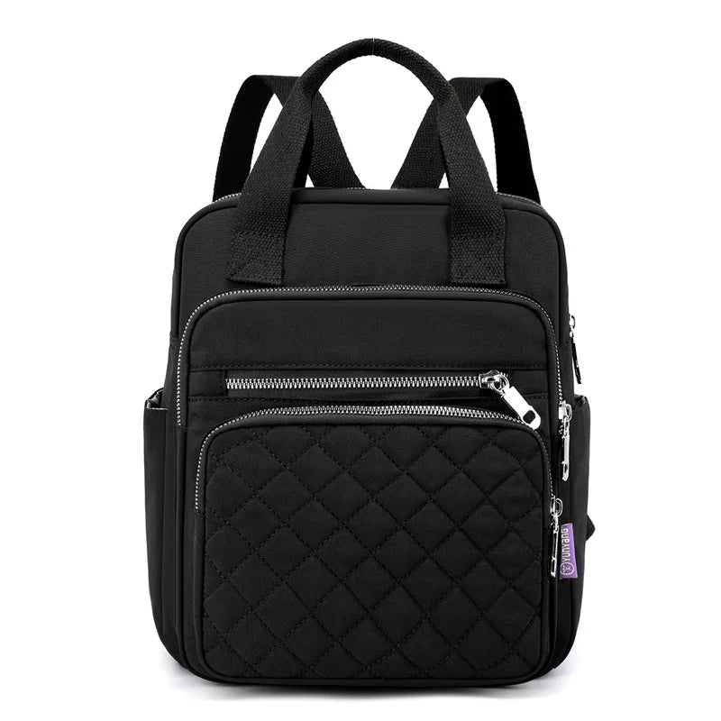 Women Backpack Large Capacity Plaid Handbags Multifunction Student School Bag
