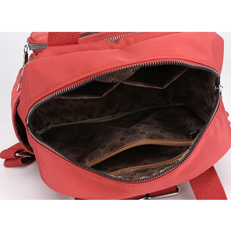 Women Backpack Large Capacity Plaid Handbags Multifunction Student School Bag