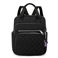 Women Backpack Large Capacity Plaid Handbags Multifunction Student School Bag