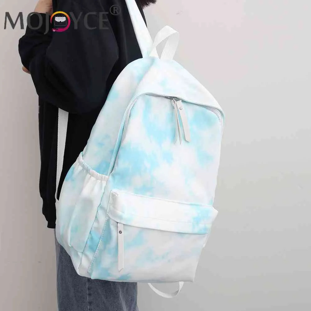 Marble Style Backpack Unisex Large Capacity Nylon Schoolbags