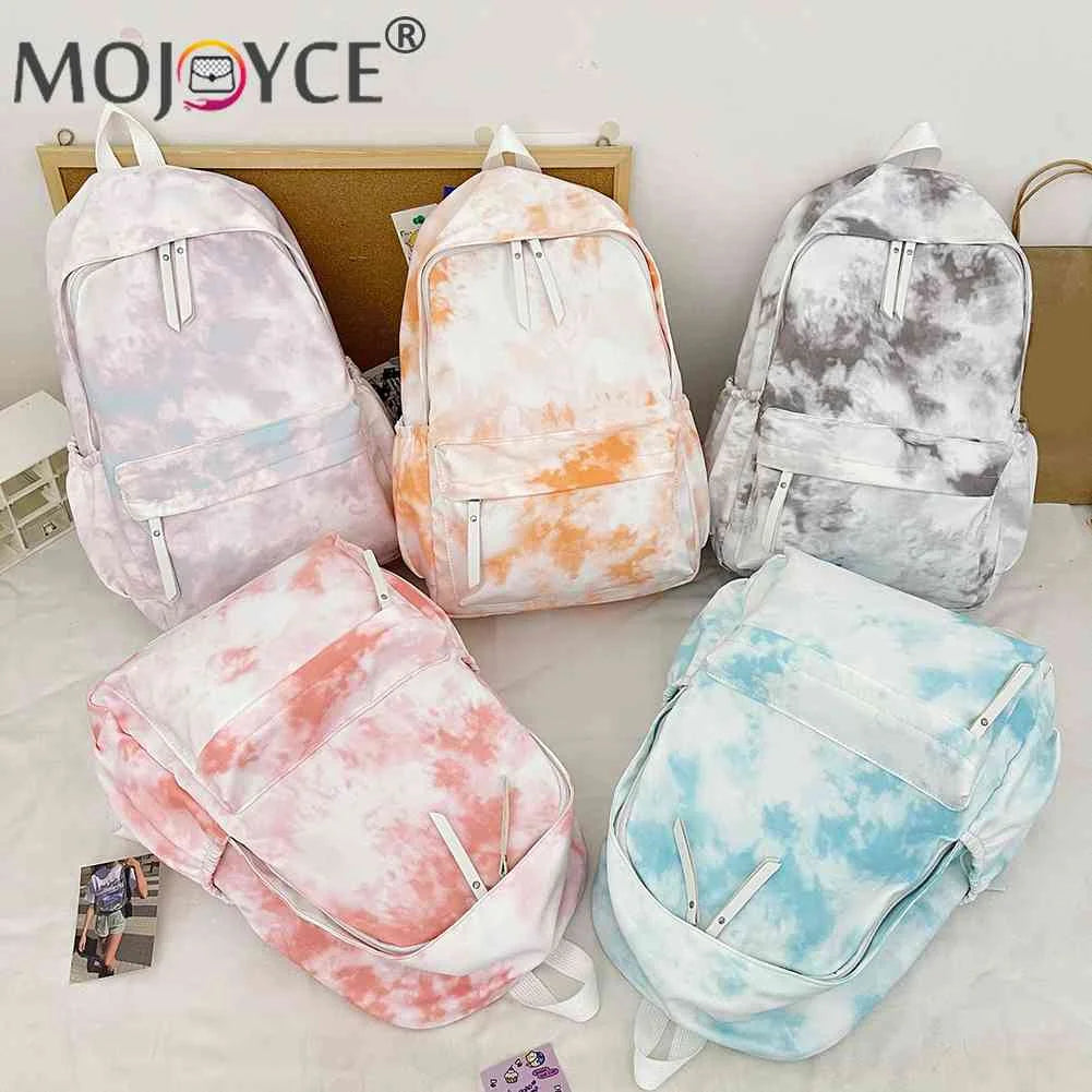 Marble Style Backpack Unisex Large Capacity Nylon Schoolbags