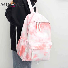 Marble Style Backpack Unisex Large Capacity Nylon Schoolbags