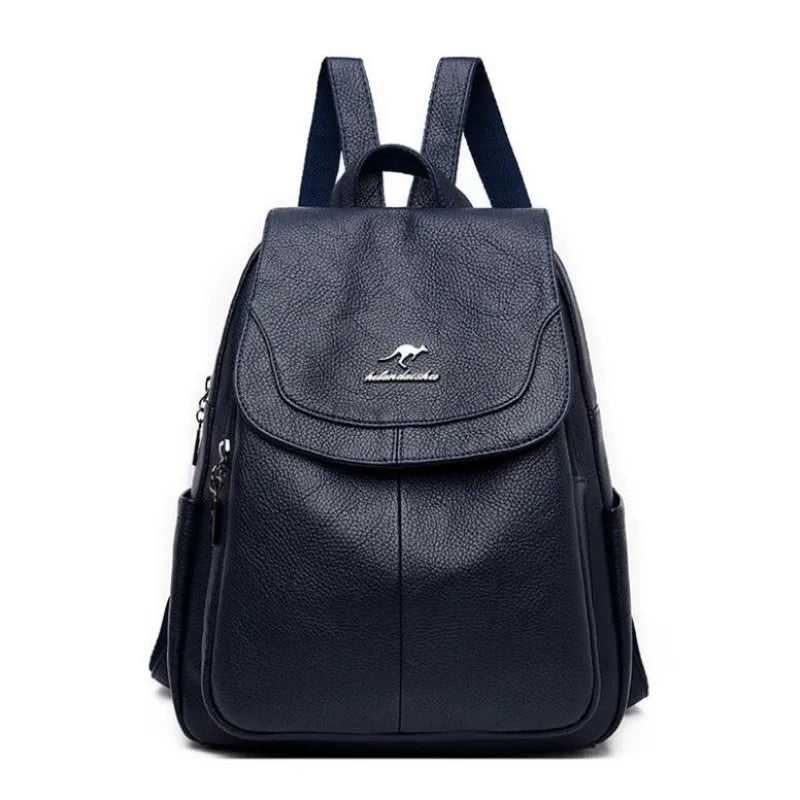 Women Anti-theft Backpack PU Leather School Bags Large Capacity