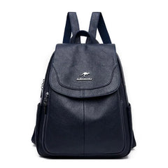 Women Anti-theft Backpack PU Leather School Bags Large Capacity
