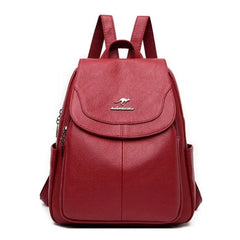 Women Anti-theft Backpack PU Leather School Bags Large Capacity