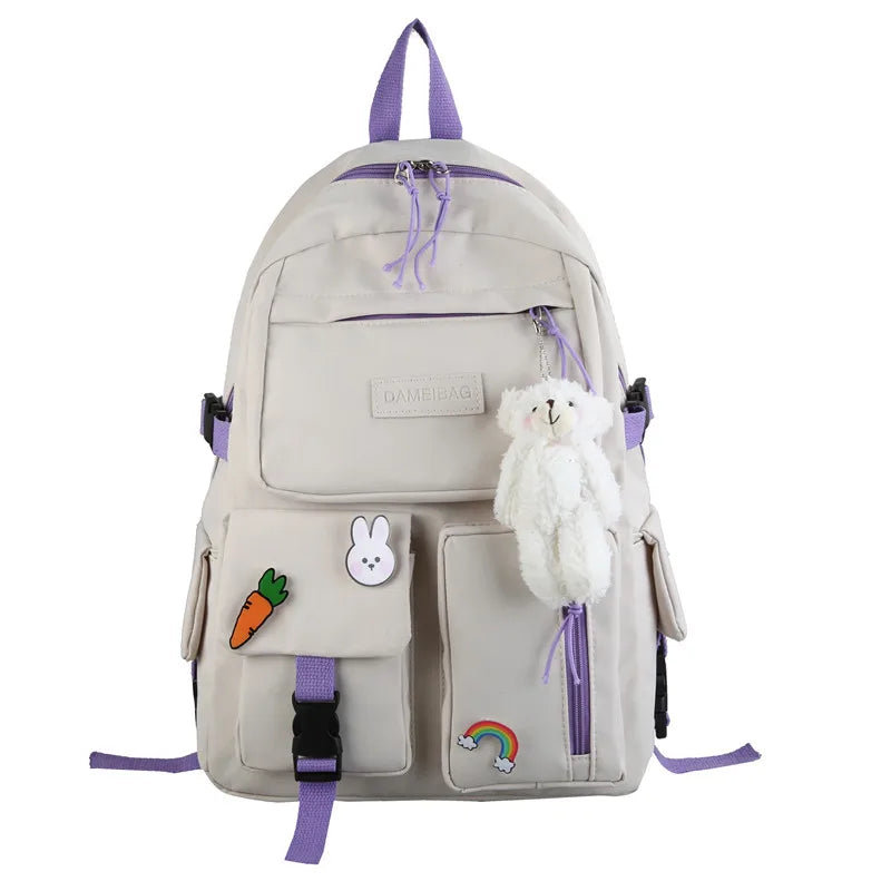 Women Backpack Bear Girl Waterproof Shoulder Schoolbag For Teenage