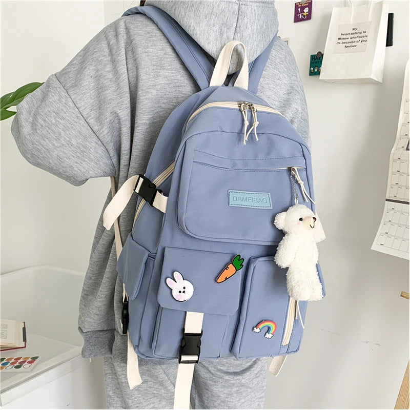 Women Backpack Bear Girl Waterproof Shoulder Schoolbag For Teenage