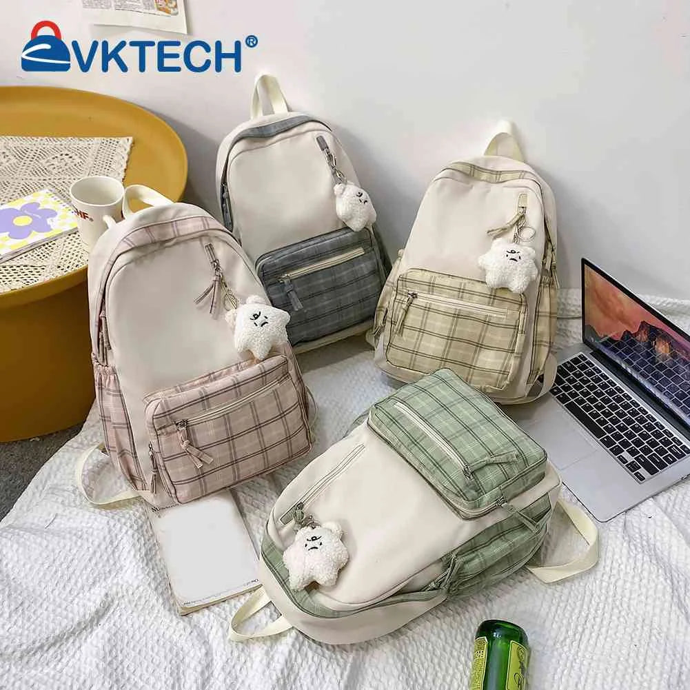 Nylon Women Backpack Student School Bag Zipper Pocket Teenagers Schoolbag