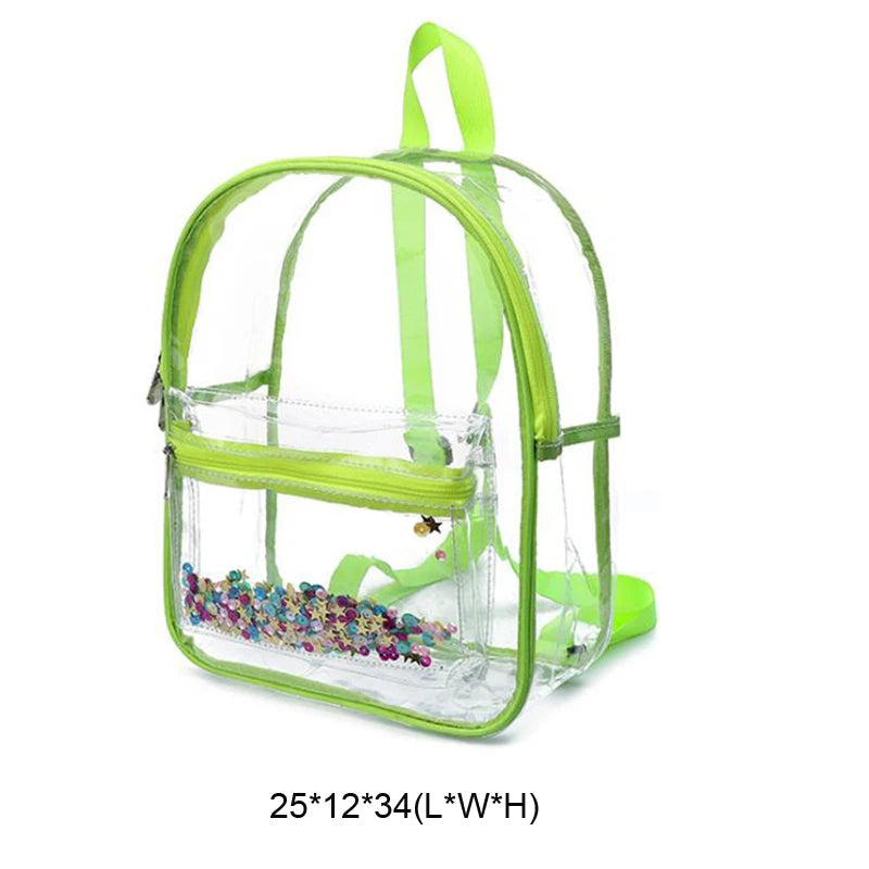 Transparent PVC Backpack Waterproof Student Bag
