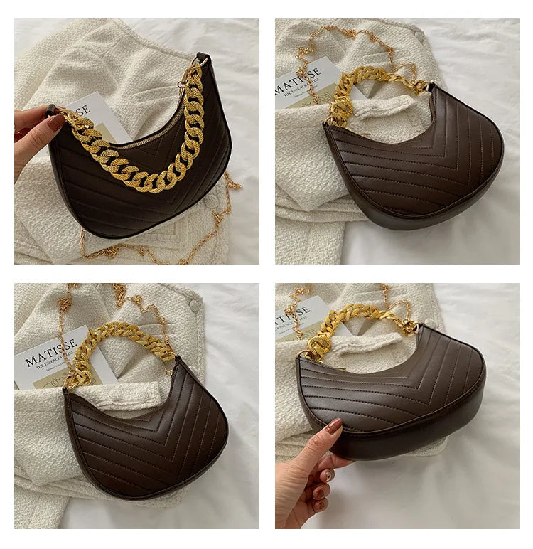 Vintage Chain Shoulder Bag for Women Messenger Handbag