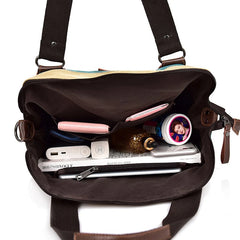 Rainbow Canvas Shoulder Bag for Women Lady Messenger Casual Crossbody