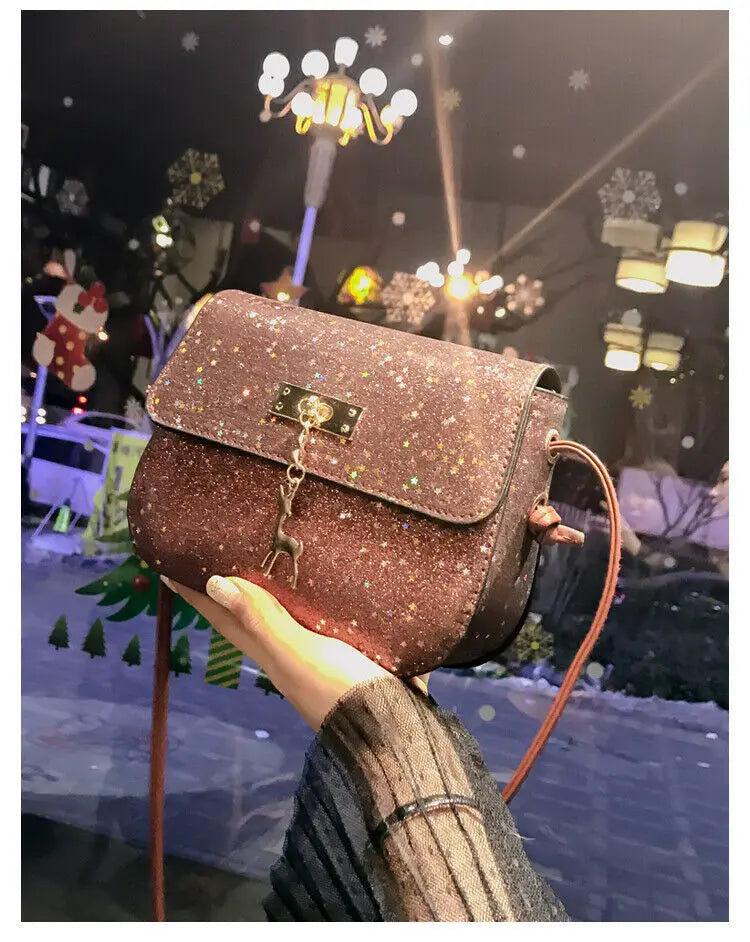Women Bag PU Leather Bling Messenger Shoulder Crossbody Bag Envelope Handbag