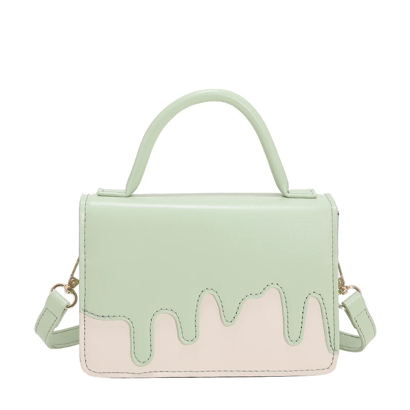 Women Pu Leather Shoulder Bag Square Flap Handbag with Long Strap