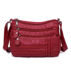 Pu Leather Shoulder Bag Red Handbag Purses