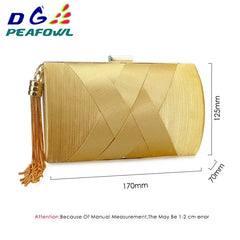 Small Clutch Purse Tassel Metal Handbags Chain Shoulder Evening Bags