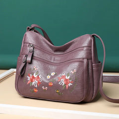 Embroidered Crossbody Bags Totes for Women Pu Leather