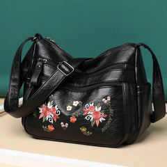 Embroidered Crossbody Bags Totes for Women Pu Leather