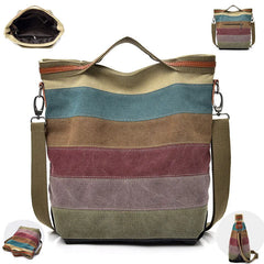 Boho Canvas Shoulder Tote Bag Crossbody for Women Ladies Girls