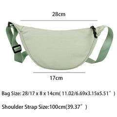 Retro Nylon Shoulder Bag Zipper Messenger Female Crossbody Bags