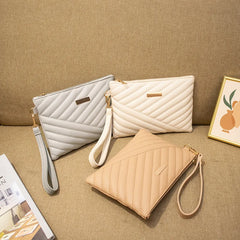 Women PU Leather Long Zipper Wrist Phone Wallet Messenger Bag