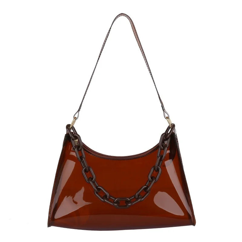 Transparent Shoulder Bag PVC Small Underarm Bags Clutch Women Hobos