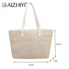 Women Beach Straw Woven Shoulder Tote Bag Large Capacity Handbags