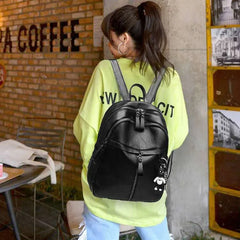 Women Casual Wild Backpack Female Large Capacity Zipper Closure Daypack Satchel