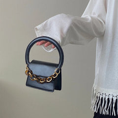 Women Shoulder Bags Ring Belt Female Clutch Purse Handbags PU Leather
