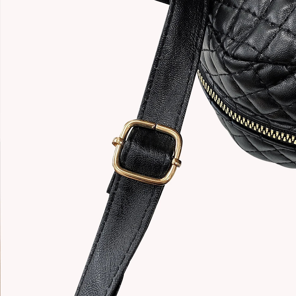 Women Small Backpack Travel Lattice Pattern Handbag Double Shoulder Bag