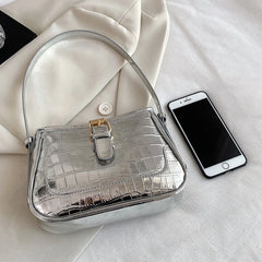 Women Bling Armpit Bags Glitter Shoulder Bags Leather Handbag Crossbody Bag