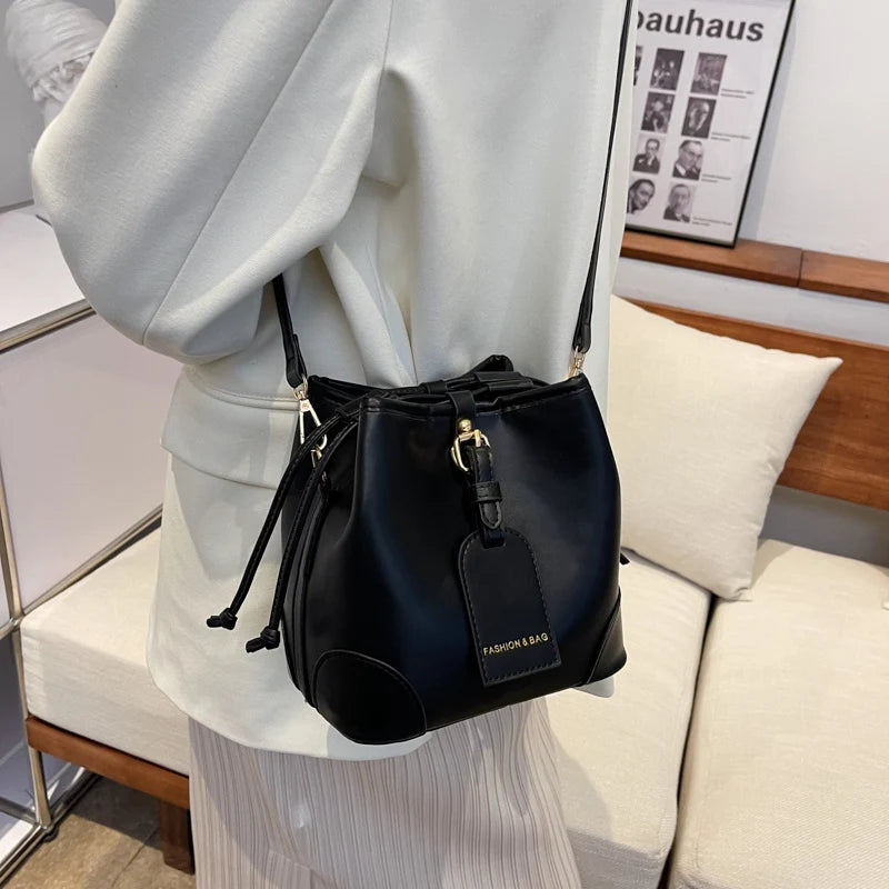Women Brown Bucket Bags Shoulder Bags Ladies Crossbody Bags