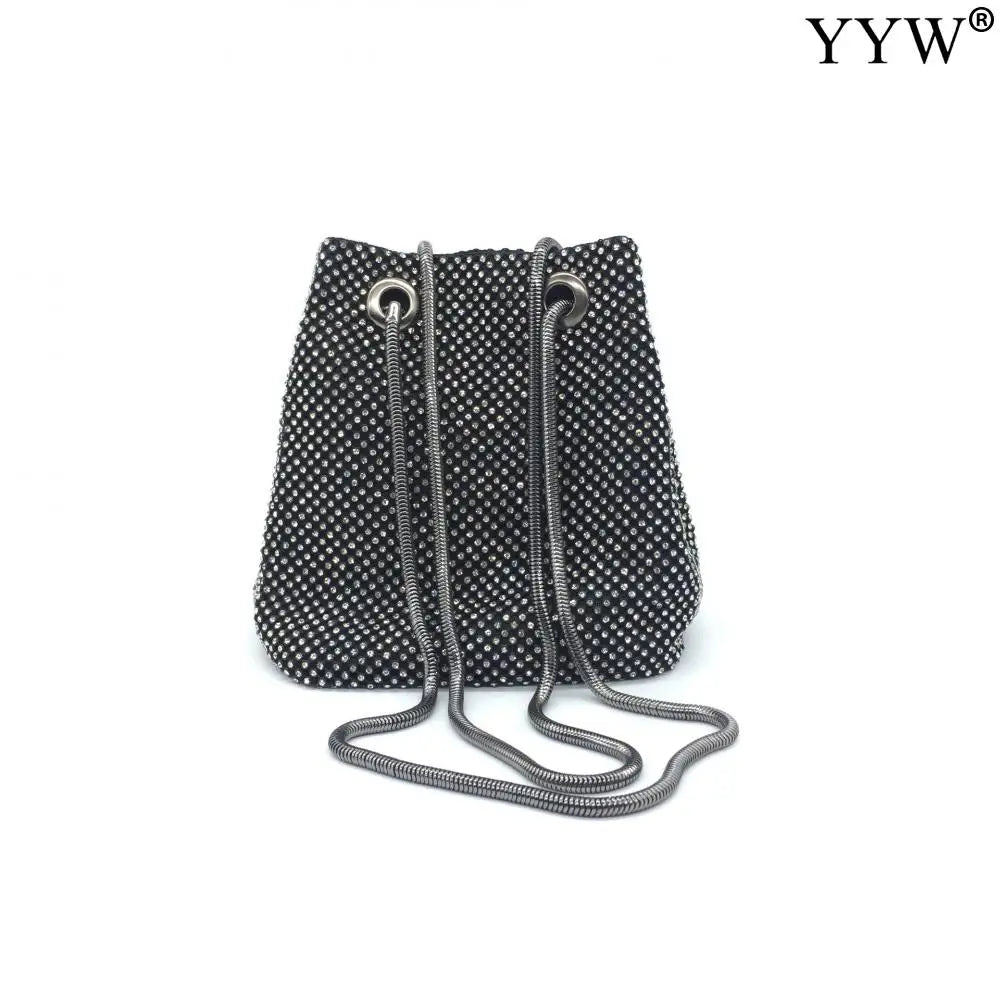 Sequin Evening Party Silver Purse Women Bucket Shoulder Bag