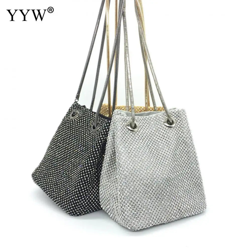 Sequin Evening Party Sliver Purse Women Bucket Shoulder Bag Crossbody Bag