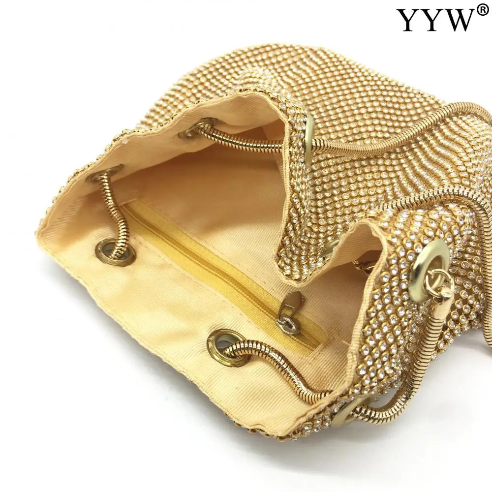 Sequin Evening Party Silver Purse Women Bucket Shoulder Bag